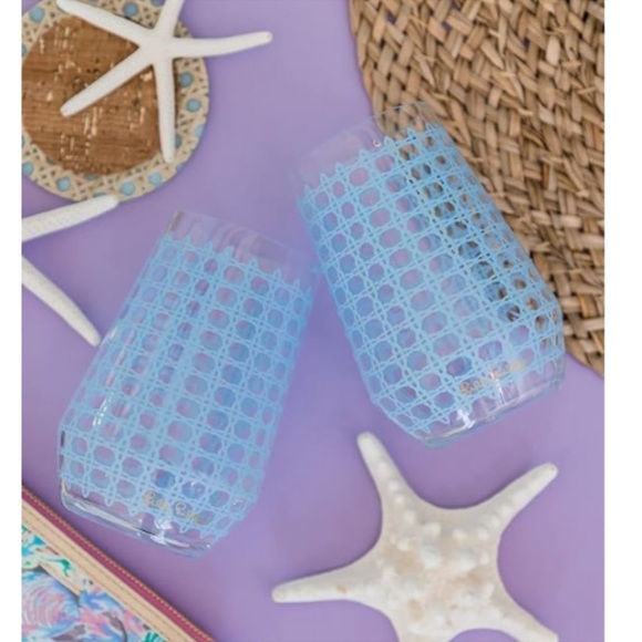 New in Box Lilly Pulitzer Stemless Wine Glass Set of 2, Large Acrylic Wine Glass - Picture 5 of 5